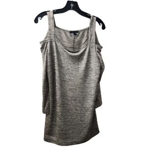 Harve Benard Cold Shoulder Top Casual Tunic‎ Blouse Heathered Gray L